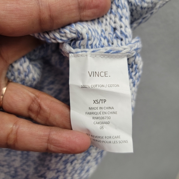VINCE OMBRE BLUE COCOONO MARLED KNIT SWEATER TOP, SIZE XS - Picture 6 of 8